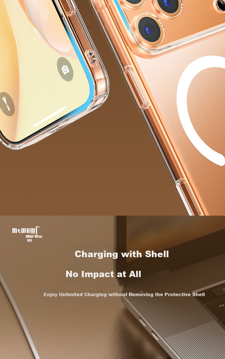 Чехол для Apple iPhone 17 Pro Max Memumi, ультратонкий, прозрачный, с магнитной зарядкой MagSafe, защита от пожелтения, ПК