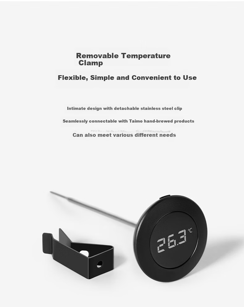 Электронный термометр Timemore Xiao T для кофе и молока, черный, 150 мм
