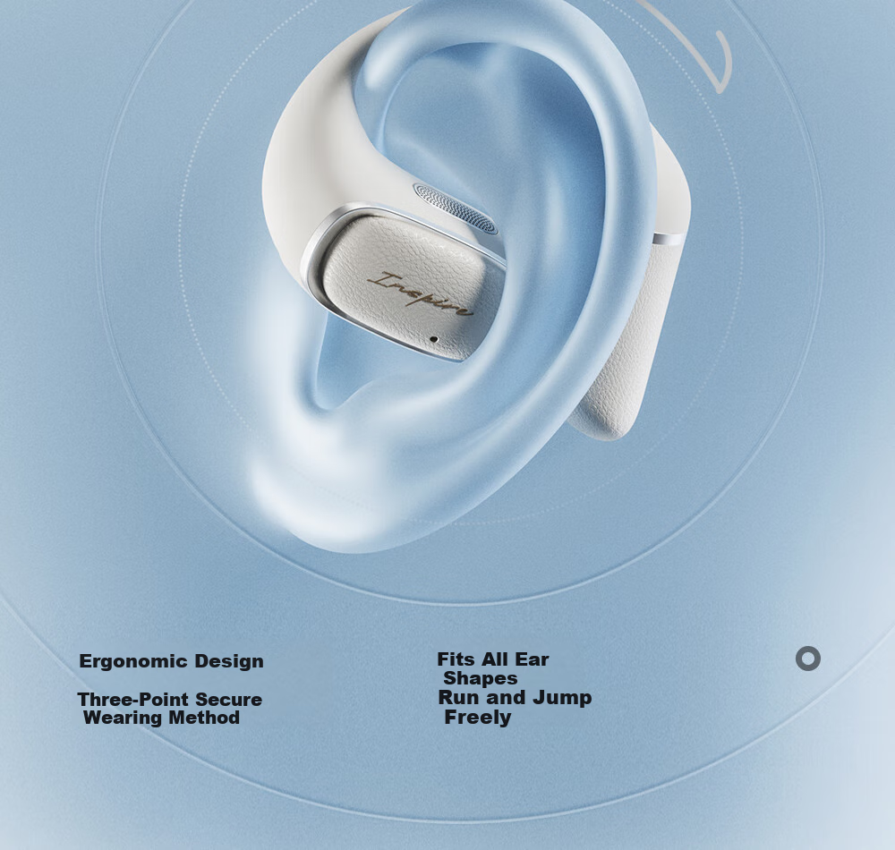 Беспроводные наушники Manbuzhehua Zai Evo Open Bluetooth, с открытым дизайном, длительным временем автономной работы, комфортной посадкой, пространственным звуком, цвет "Туманный розовый", совместимы с Apple, Huawei, Xiaomi