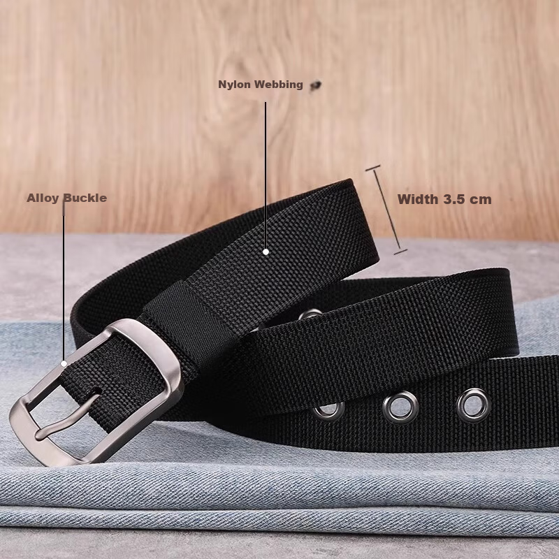 Ремень Huili Canvas Belt для мужчин с пряжкой-булавкой, мужской плетеный нейлоновый рабочий повседневный универсальный тактический джинсовый ремень