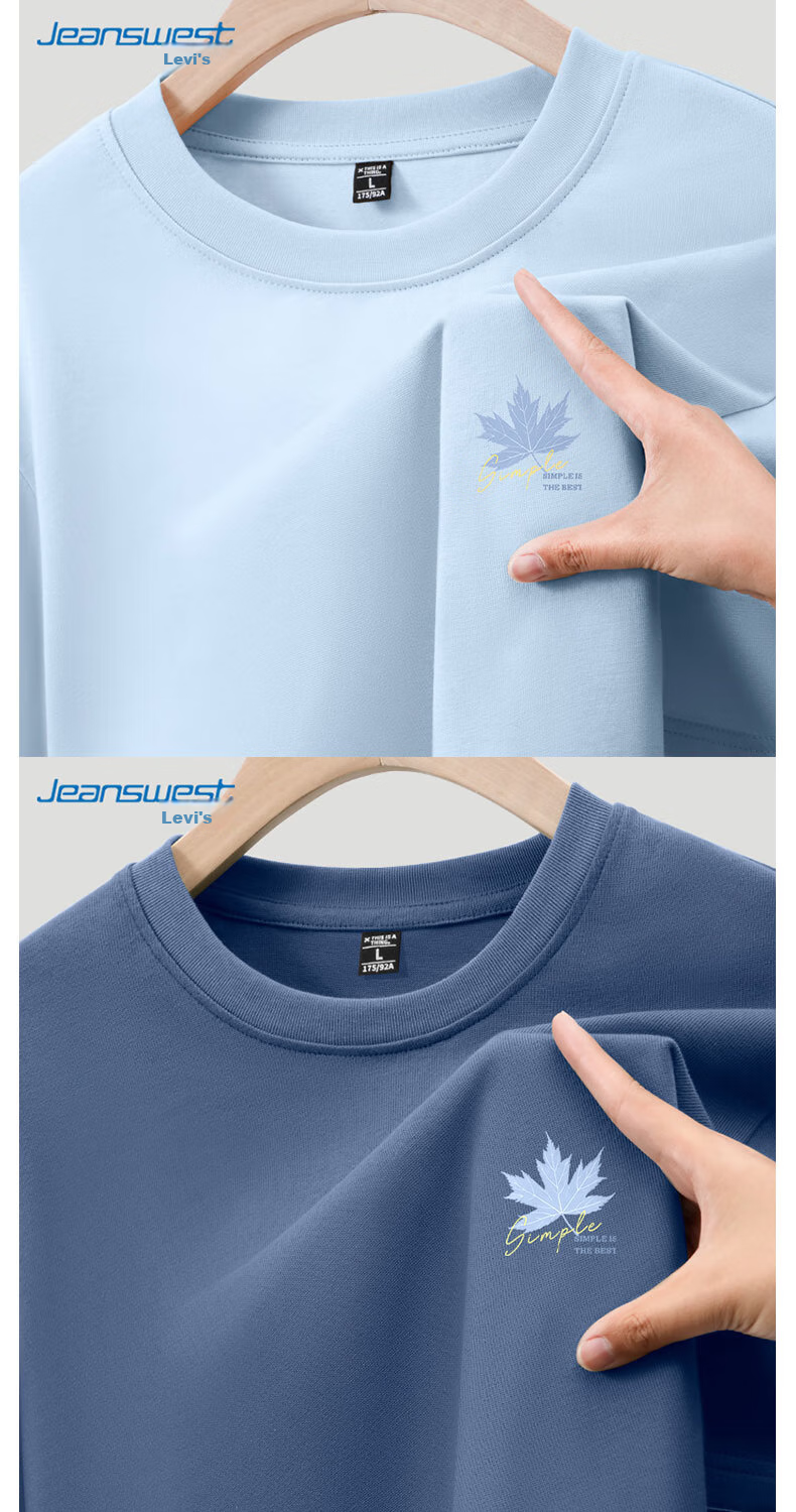 Мужская футболка с коротким рукавом Jeanswest, летняя, из чистого хлопка, мягкая, свободного кроя, универсальная, простая повседневная футболка