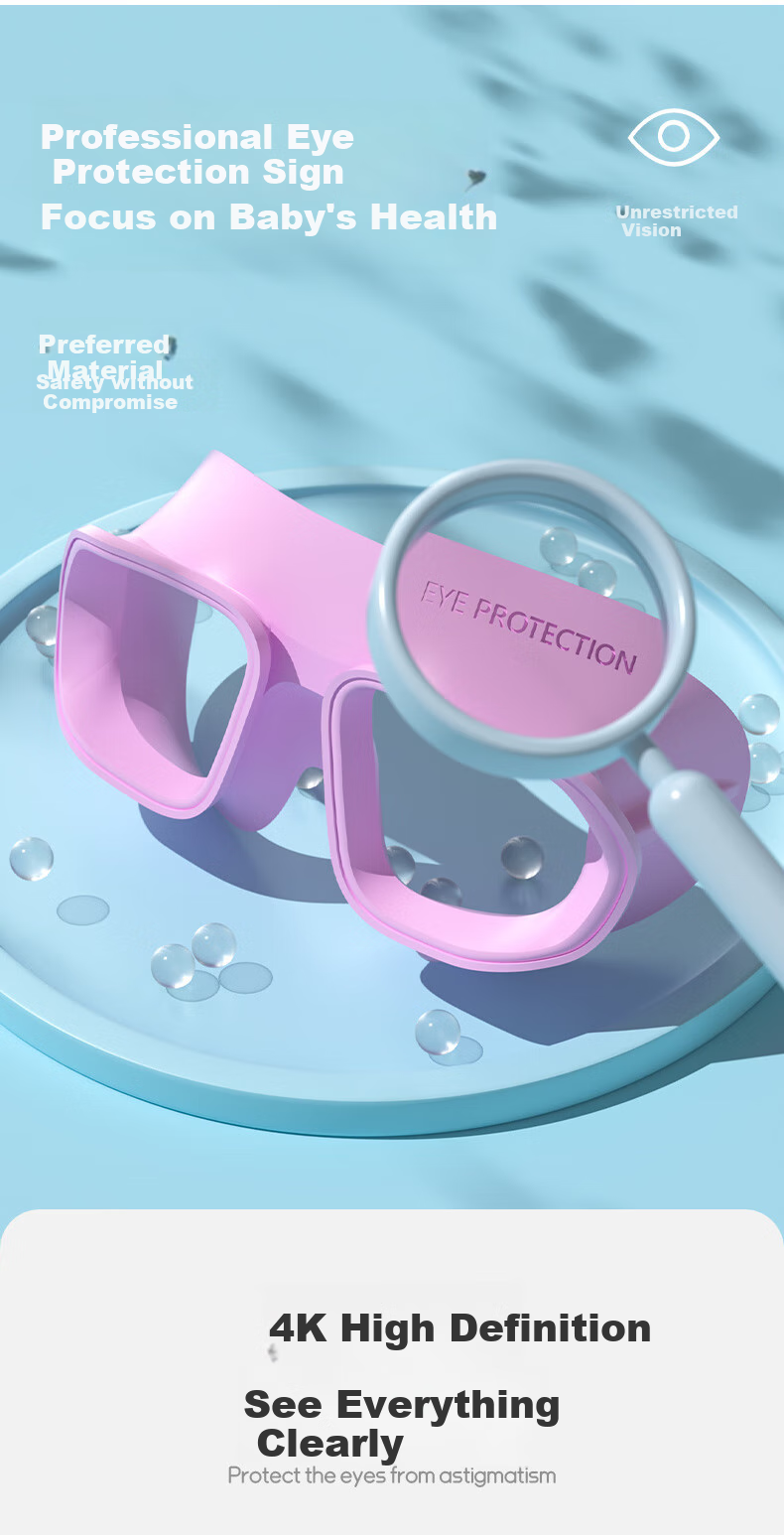 Детские очки для плавания WATERTIME, большая оправа, профессиональные, с защитой от запотевания, для детей 6-15 лет, цвет "Пляжный синий"