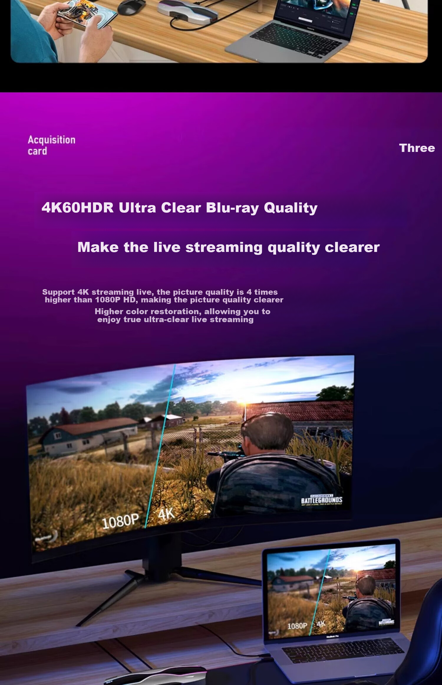 Карта захвата CreHiVi 26P4K HDMI, видео для игр и прямой трансляции, поддержка мобильных телефонов, планшетов, камер, запись и воспроизведение PUBG, зеркальные камеры с прямой трансляцией 120 кадров/с