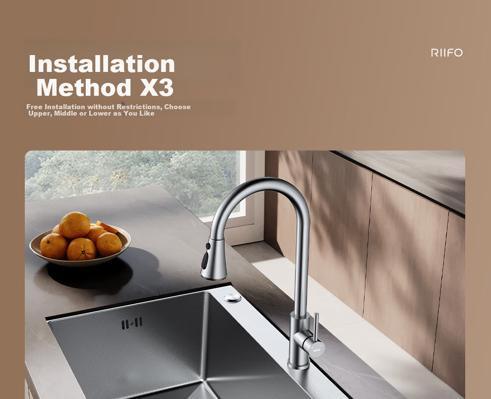 Кухонная мойка Rifeng RF-SD7045199BD, одинарная, из нержавеющей стали 304, толщина 5 мм, размер 70x45 см