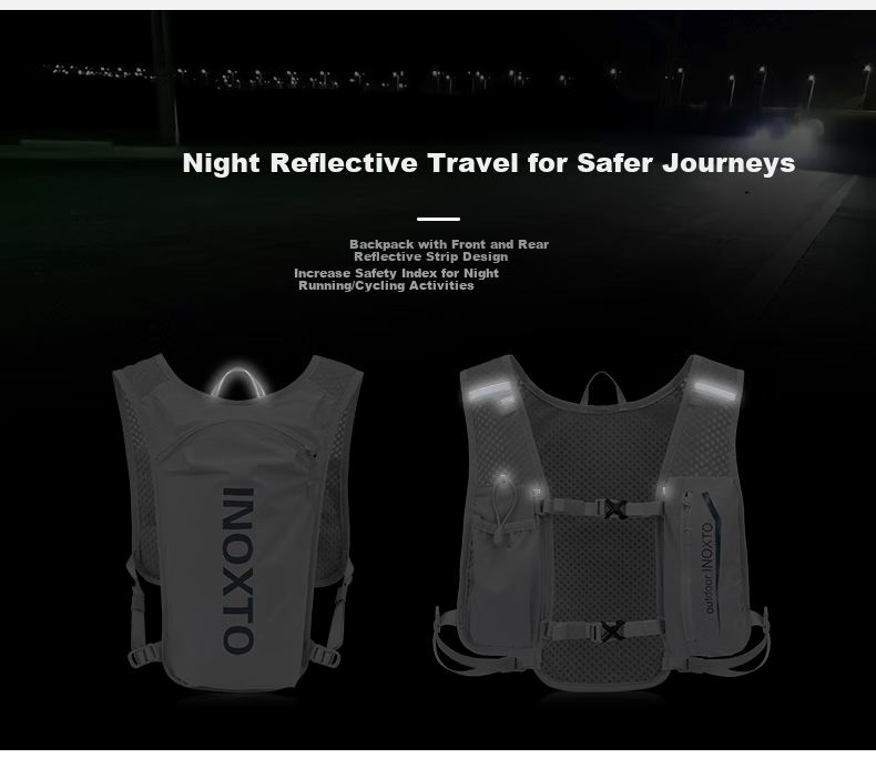 Рюкзак для бега INOXTO Lightweight Breathable Quick-Dry 5L, мужской, серый с темно-синим
