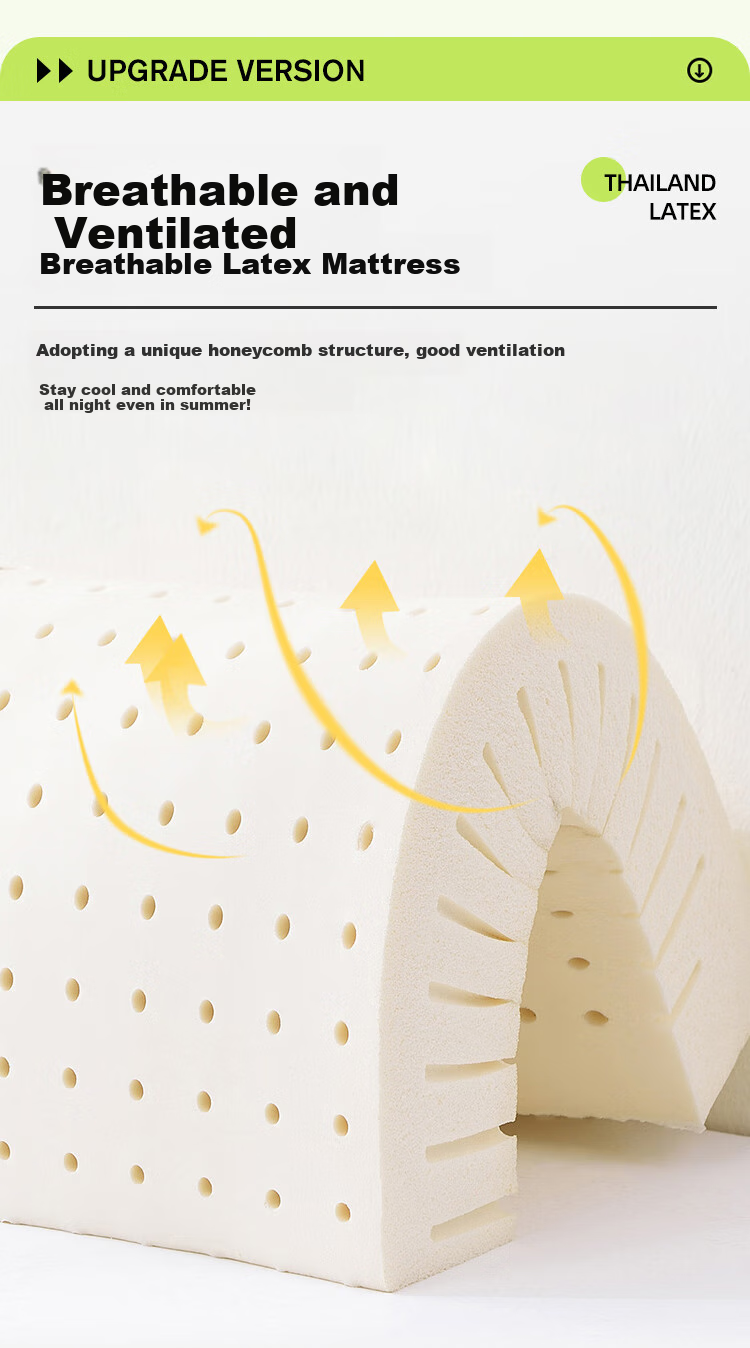 Матрас Jinxiangshu Tai Shu Latex Mattress, натуральный латекс из Таиланда, для дома и студентов, 1.5*2 метра, средней жесткости