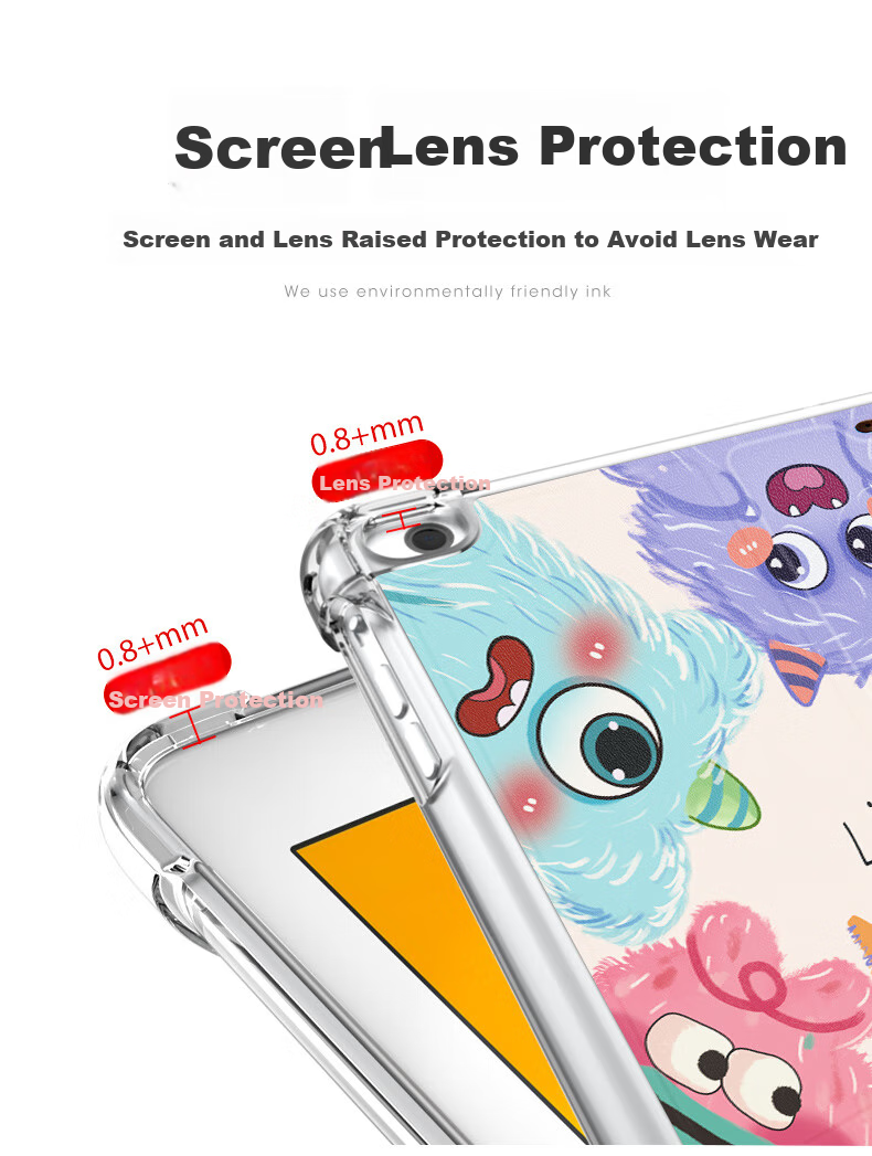 Чехол QBOSS для iPad Air 2, iPad 5, защитный чехол с мягкой воздушной подушкой, ударопрочный, с рисунком, милый монстр
