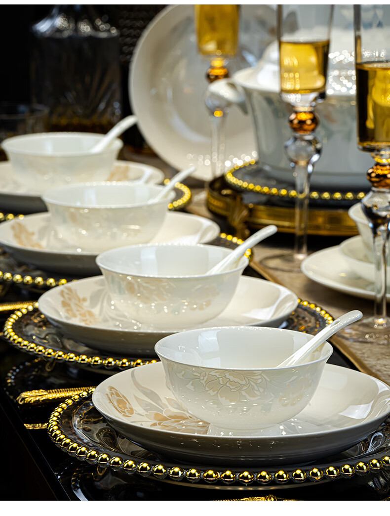 Набор керамических мисок Haoya Jingdezhen, 10 шт., 4.5 дюйма, для риса, дома, элегантный стиль