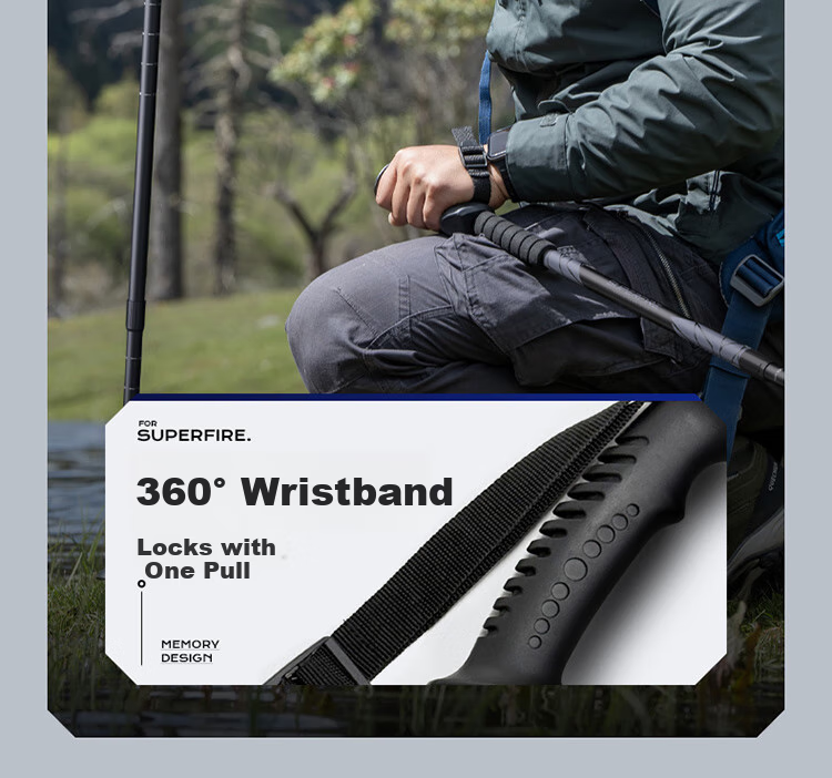 Треккинговые палки SupFire Outdoor Hiking Pole, алюминиевый сплав, телескопические, для детей и пожилых, легкие, с амортизацией, для походов и альпинизма
