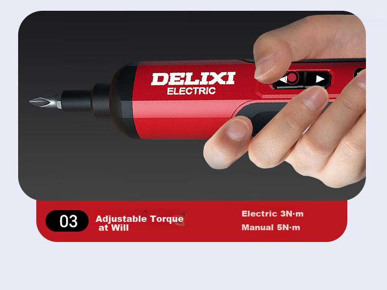 Аккумуляторная отвертка DELIXI ELECTRIC, бытовая, мини, 4 В, с прямым корпусом