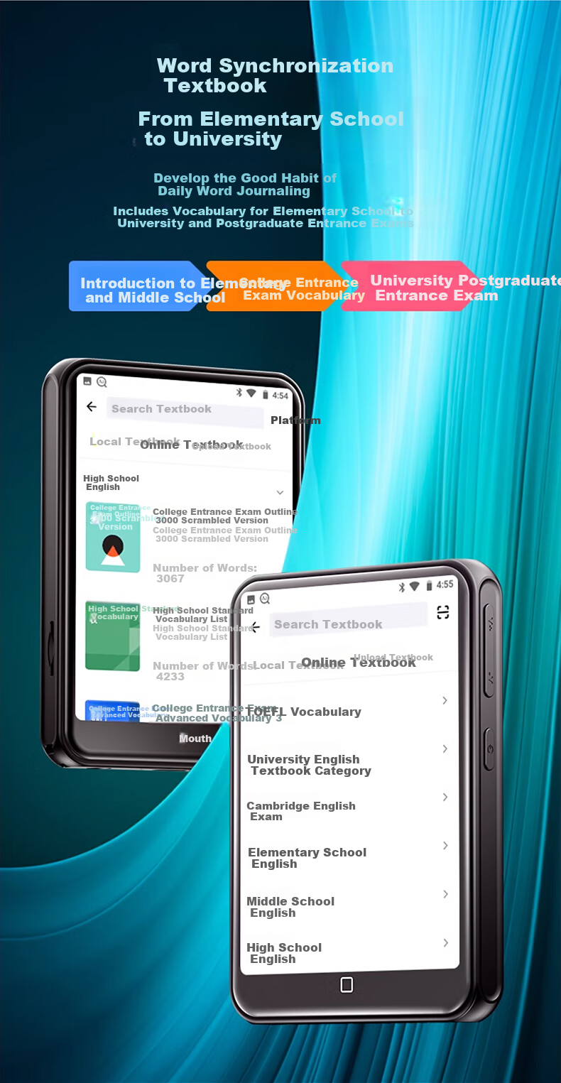 MP3/MP4 плеер RUIZU D60, 48 ГБ, портативный плеер с поддержкой Lossless, Wi-Fi, Bluetooth, словарь для студентов