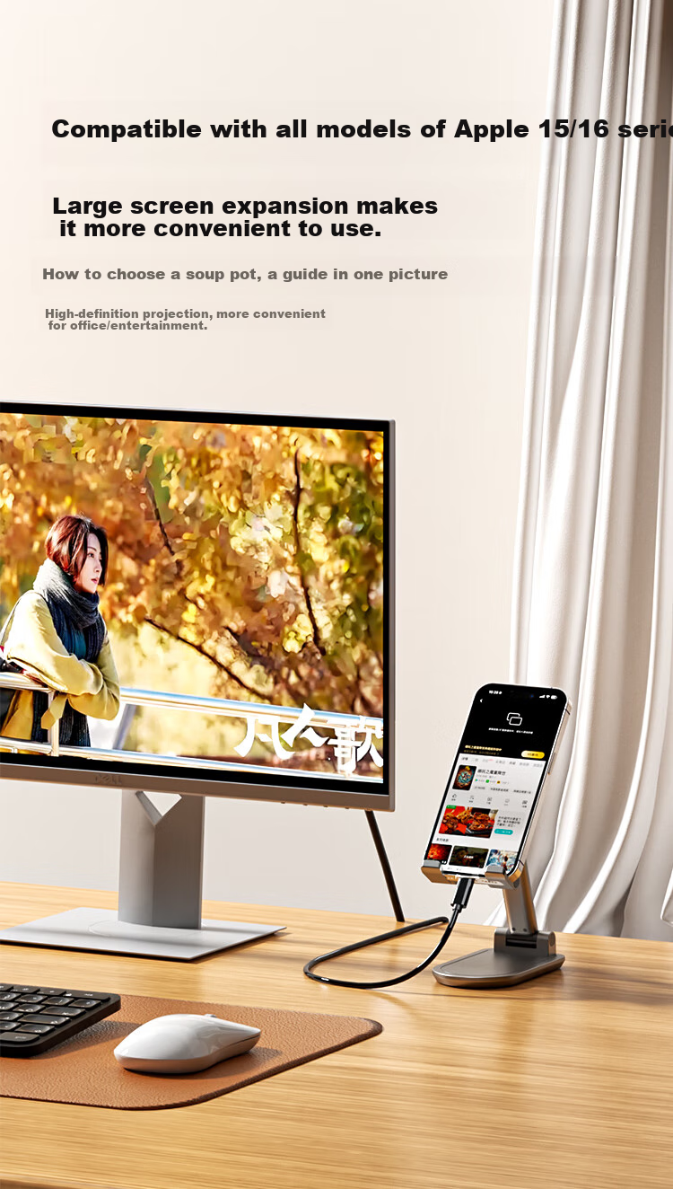 Кабель-адаптер ZLEUE Type-C на HDMI, Thunderbolt 4/5, USB-C, 4K HD, 1 метр, Z107C