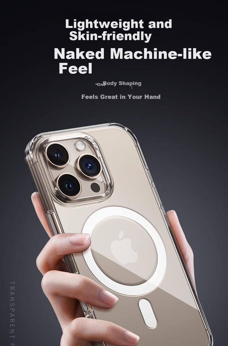 Защитный чехол Lanxingxiansheng для iPhone 16 Pro Max, совместимый с MagSafe, ультратонкий противоударный чехол с AI-кнопкой, прозрачный