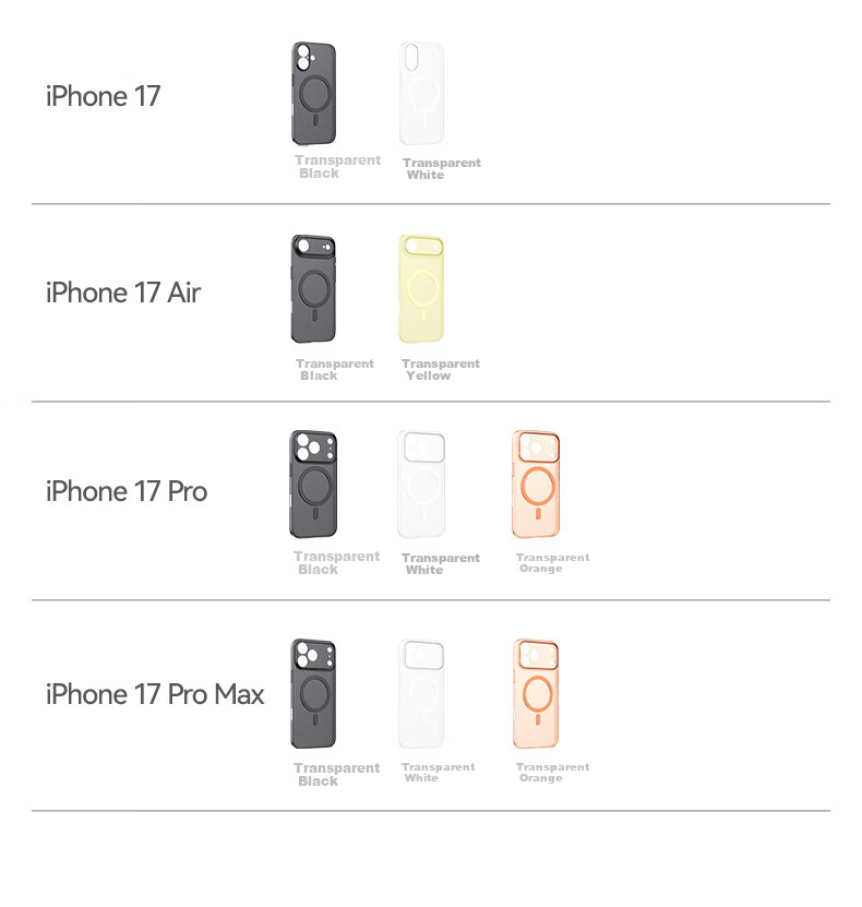 Противоударный чехол MOMAX для iPhone 17 Pro, ультратонкий, MagSafe, прозрачный черный