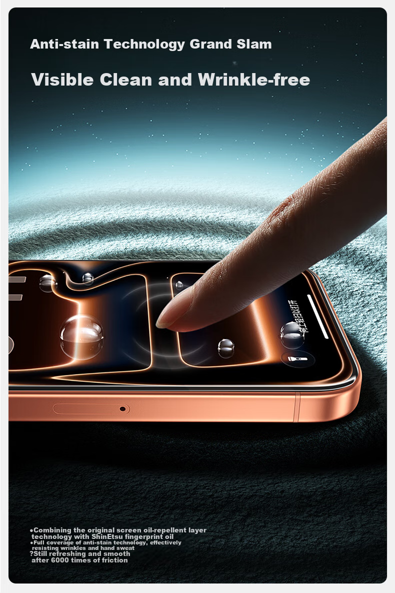 Защитное стекло SmartDevil для iPhone 17 Pro Max, 3D горячее изгибание, Corning Glass, ультратонкое 0.18 мм, противоударное, пыленепроницаемое, антибликовое