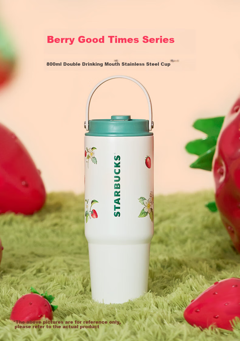 Термокружка Starbucks Berry Good Time Series, 800 мл, для мужчин и женщин, из нержавеющей стали 304/316L, с двойным горлышком, для горячих и холодных напитков, подарок на День святого Валентина