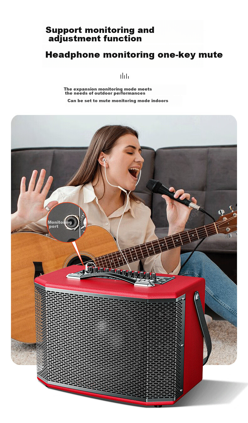 Портативный Bluetooth-динамик Saida GA126 для гитары, саксофона, электронного клавишного инструмента, живых выступлений, пения, стриминга, портативный перезаряжаемый музыкальный инструмент