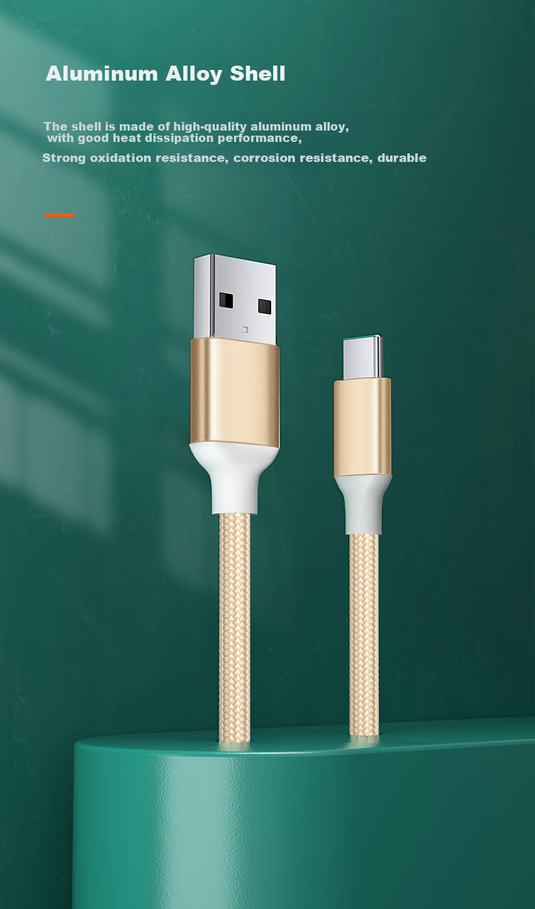 Кабель Newmine для зарядки USB-C 3-в-1, совместимый с iPhone, Xiaomi, Huawei, цвет золотой