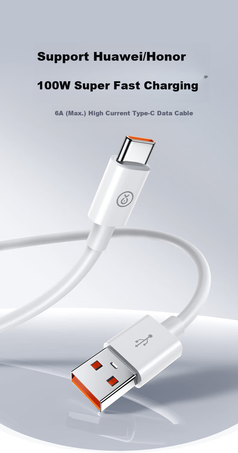 Кабель BIAZE Type-C, 2 шт., 1.2 м, 100W, 6A, белый