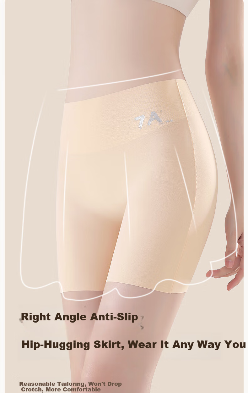 Женские трусы-шорты SNOWFLYING, летние, бесшовные, с эффектом пуш-ап и контролем живота, антибактериальные, из ледяного шелка