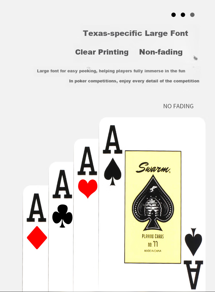 Колода игральных карт Wangjing Poker Texas Hold'em, пластиковые, водонепроницаемые, с крупным шрифтом, 55 карт