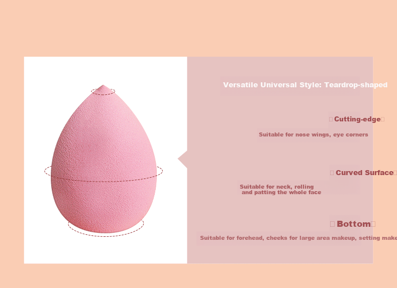 Косметичка "Клубничное суфле" Beautyegg, набор из 4 штук, без впитывания пудры, для макияжа