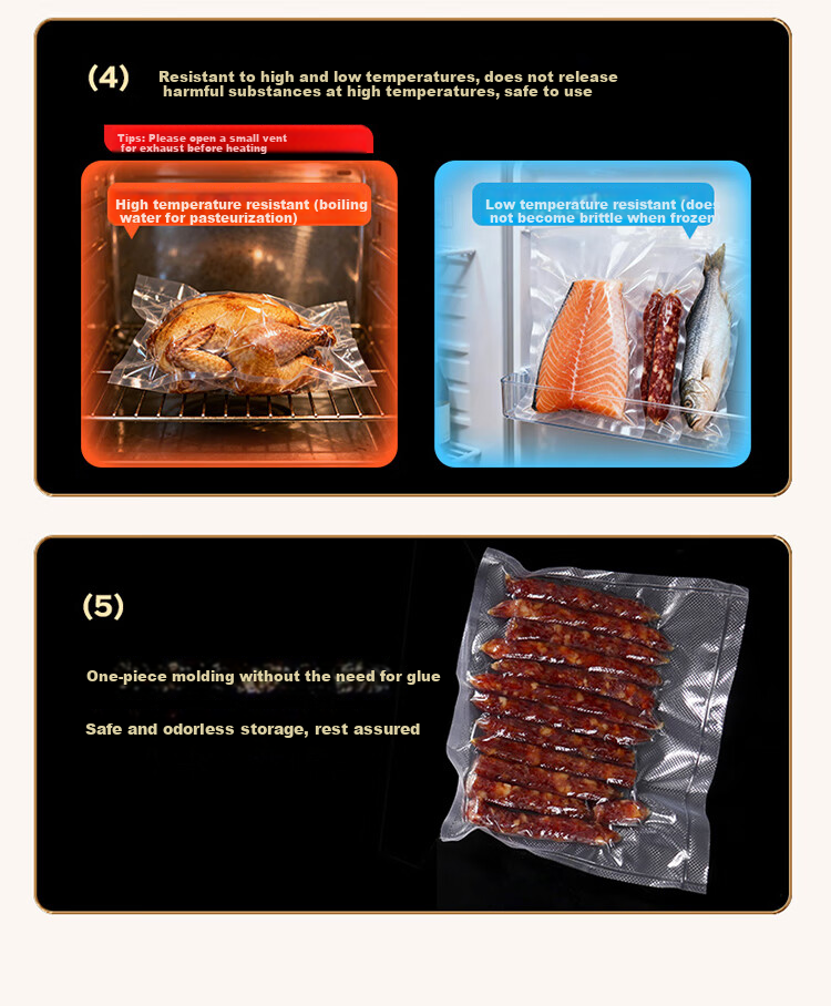 Вакуумные пакеты для хранения продуктов BJ, 10х15 см, 100 шт.