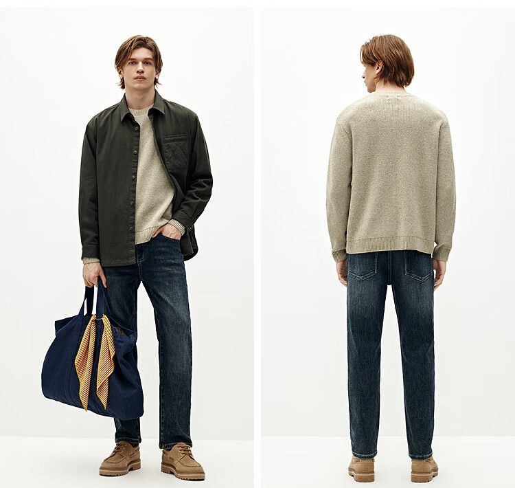 Джинсы Semir мужские зимние хлопковые прямые ретро штаны 103725124101A