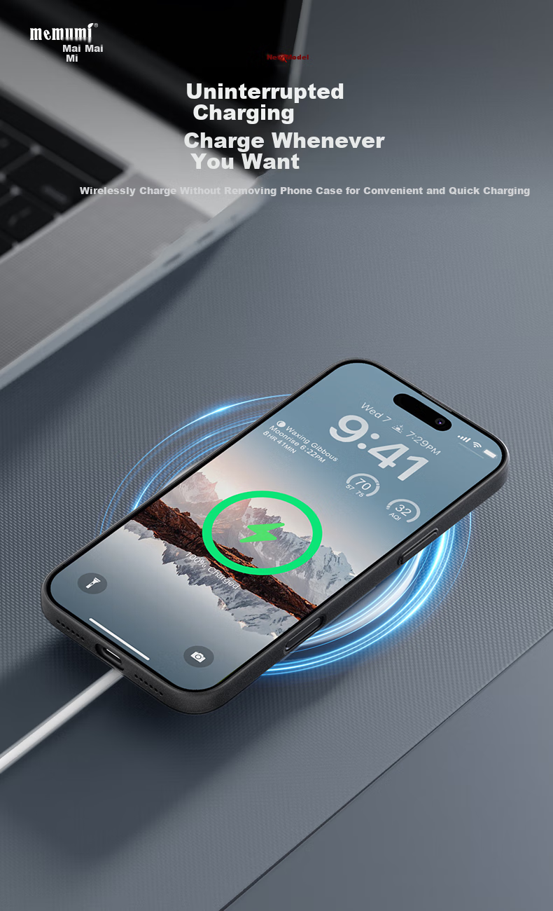 Чехол для iPhone 17 Pro Memumi UltraSlim, ультратонкий, матовый, прозрачный, оранжевый