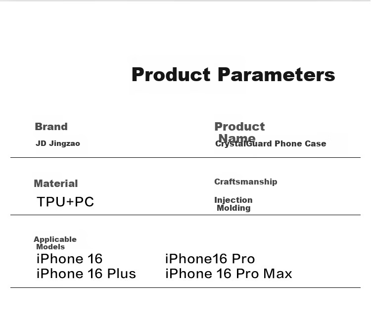 Противоударный чехол JD Original для Apple iPhone 16, ультратонкий, с полной защитой объектива, устойчивый к пожелтению, из PC+TPU, прозрачный