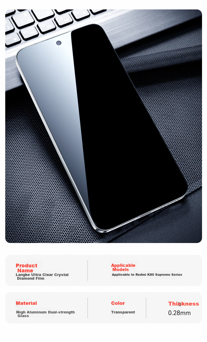 Защитное стекло LLUNC для Xiaomi Redmi K80 Pro, ультратонкое, HD, антибликовое, ударопрочное