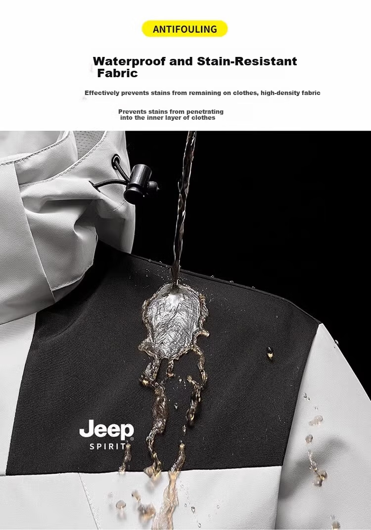 Мужская ветровка JEEP SPIRIT, спортивная куртка для активного отдыха, темно-серая, размер 2XL