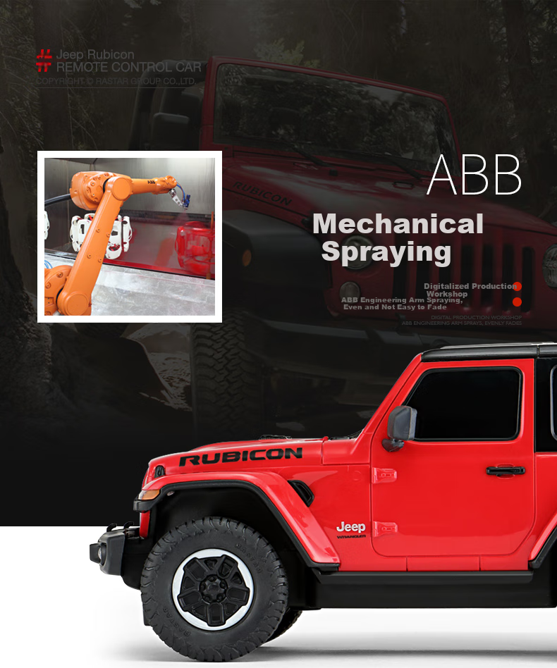 Радиоуправляемый джип Rastar Jeep Wrangler 1:24, желтый, модель 79500, подарок для мальчика
