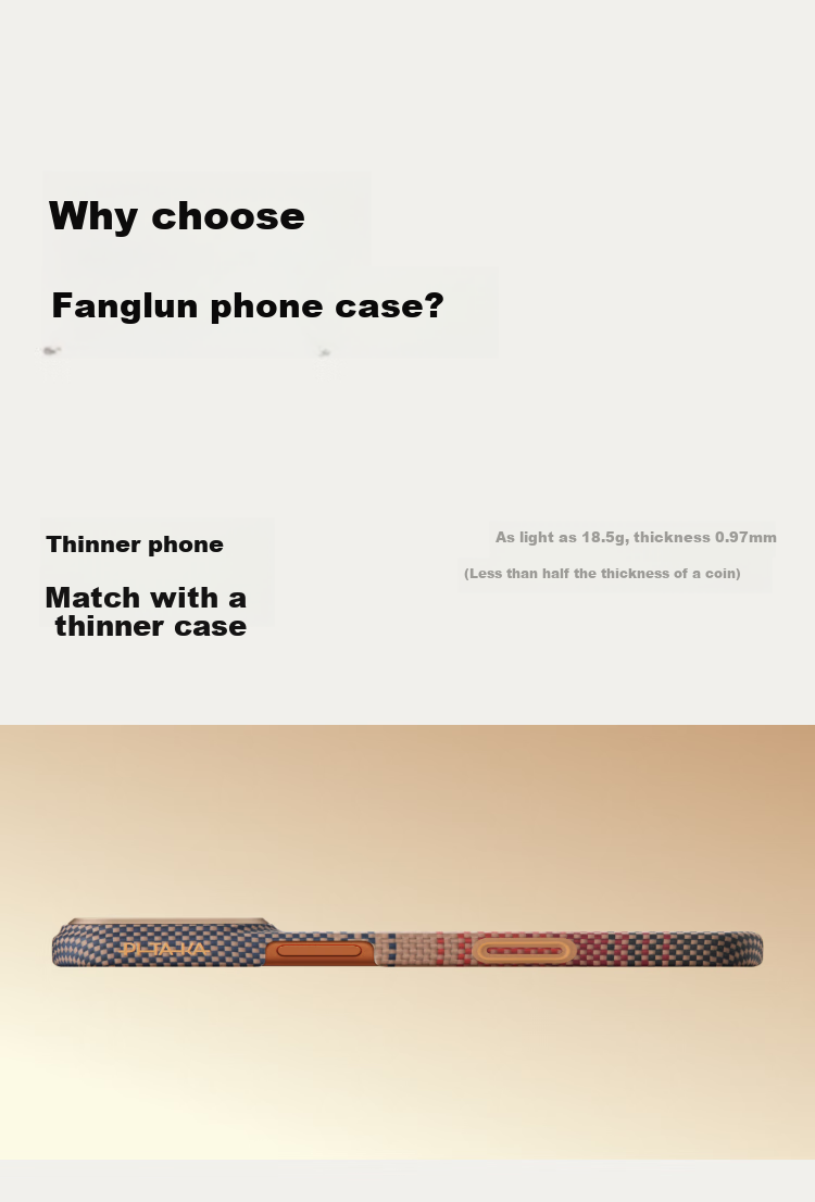Чехол PITAKA для iPhone 17 Pro Max из кевларового арамидного волокна, текстура карбона, ощущение голого телефона, защитный чехол с полным покрытием камеры и кнопок, цвет "Закат"
