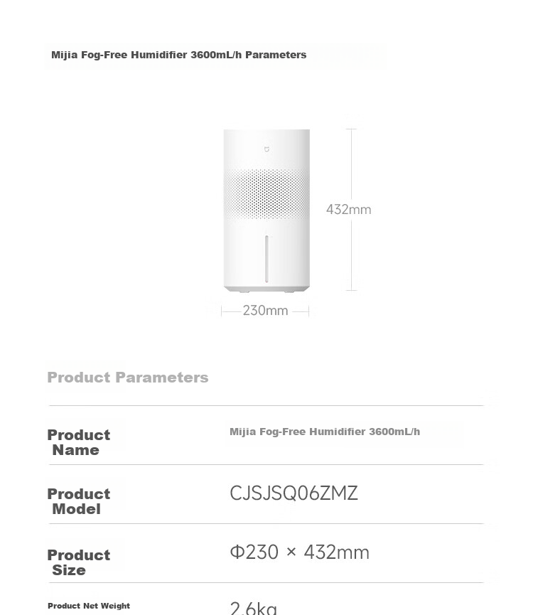 Увлажнитель воздуха Xiaomi Mijia Air Humidifier, 5л, 600мл/ч, без тумана, белый