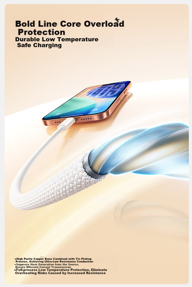 Кабель SmartDevil Apple 17/16/15 Type-C, кабель данных PD60W, для iPhone 17/16e/15 Pro Max, планшетов iPad, ноутбуков