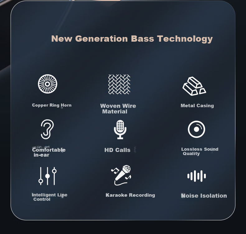 Проводные наушники Chengao In-Ear, черные, разъем 3.5 мм