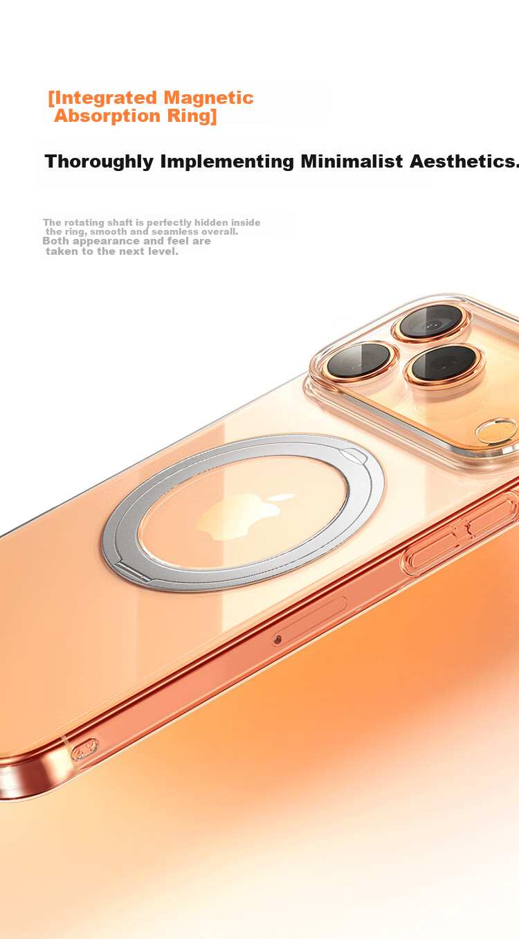 Чехол-накладка DIVI для Apple iPhone 17 Pro, вращающийся на 360°, совместимый с MagSafe, противоударный, ультратонкий, с защитой объектива камеры, прозрачный