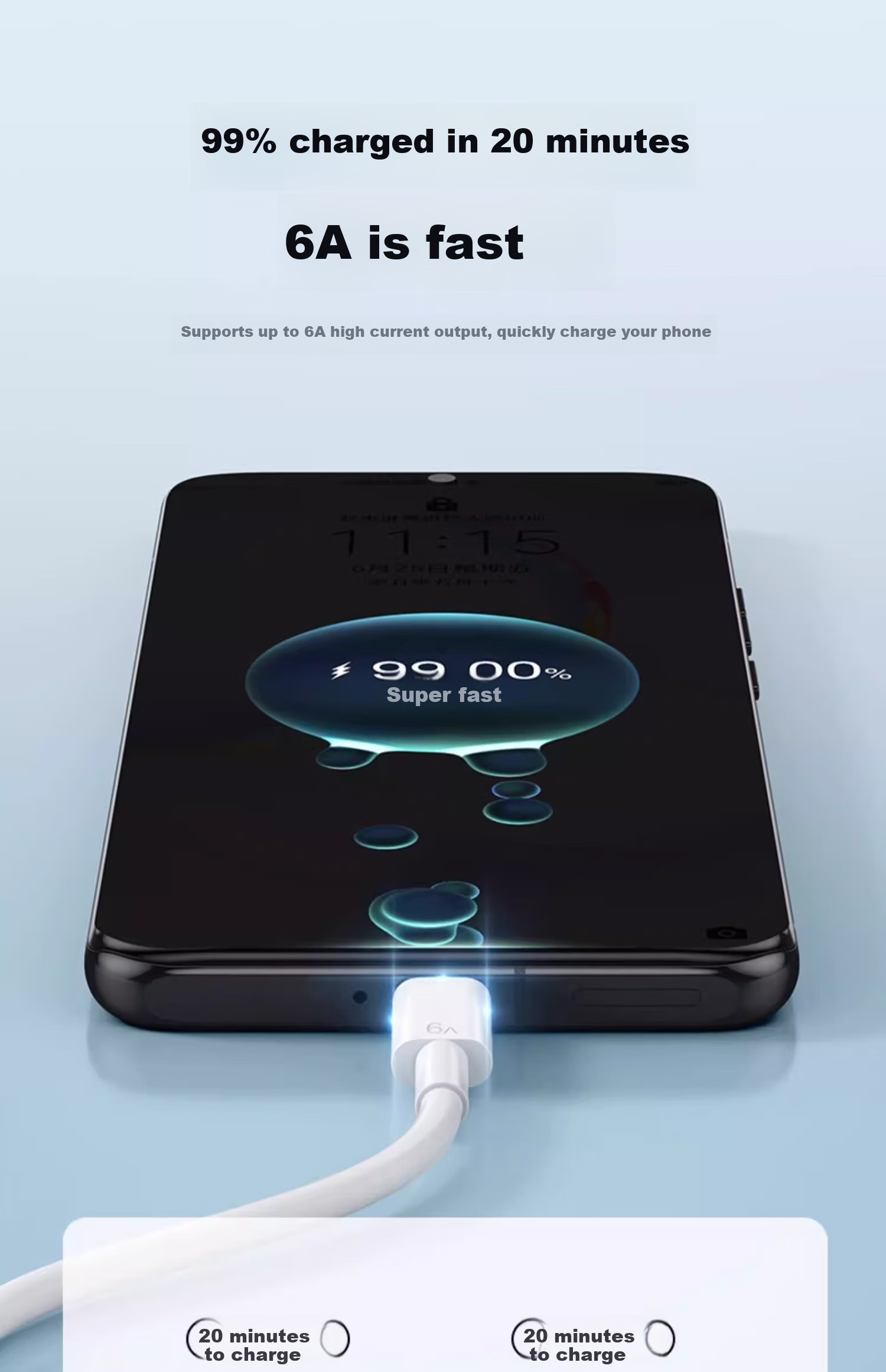 Кабель TAFIQ Type-C, 100W Super Fast Charging, 6A, для Huawei, Honor, OPPO, Xiaomi, 66W Android Phones, USB-C Fast Charging, 1 метр
