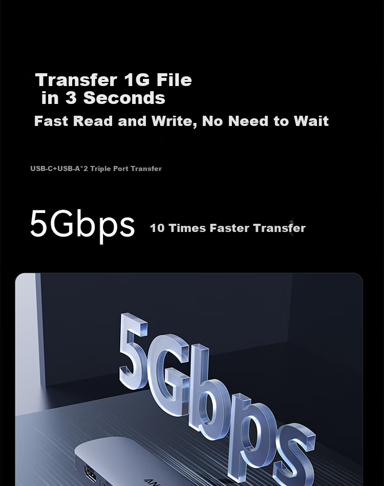 ANKER Type-C Hub 7-в-1: док-станция с PD 100 Вт, HDMI 2.0, USB 3.0, SD/TF кард-ридер. Совместима с MacBook, Huawei.
