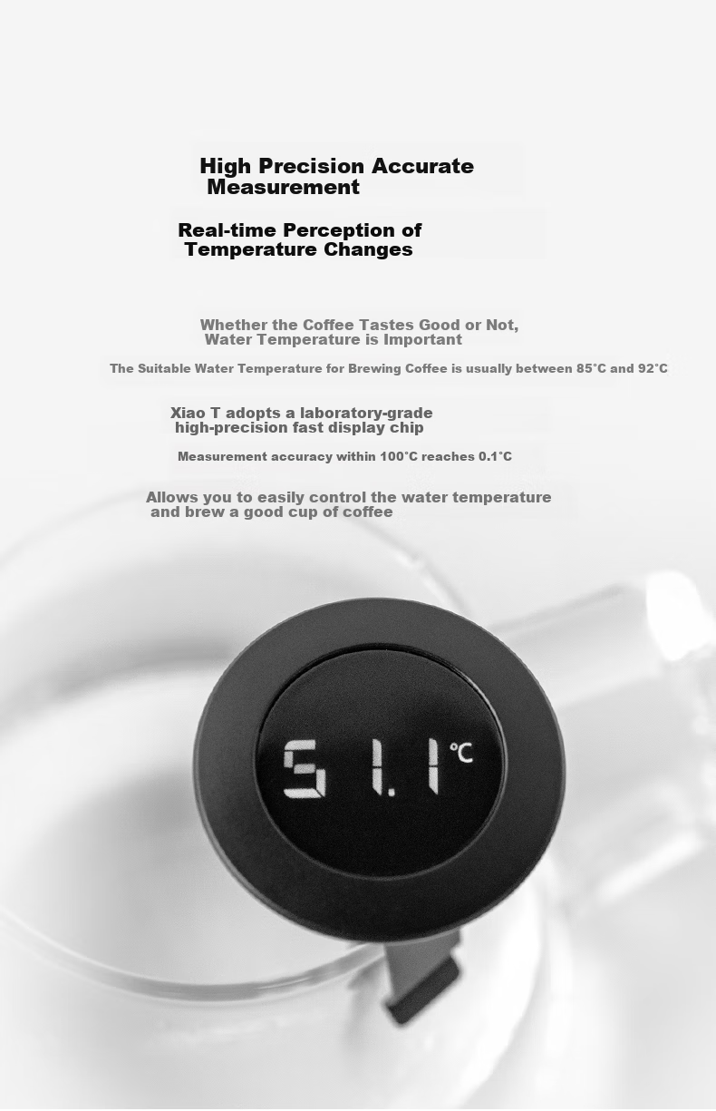 Электронный термометр Timemore Xiao T для кофе и молока, черный, 150 мм