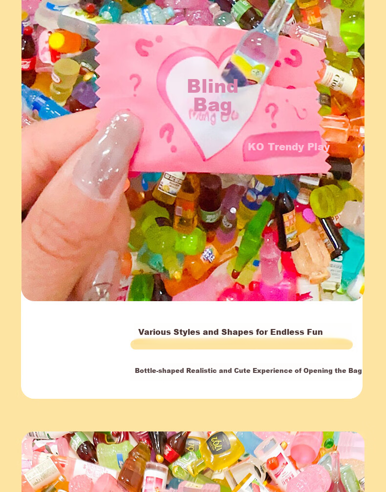 Миниатюрный игровой набор еды Bailishuang, слепая коробка, 20 шт., детские игрушки для ролевых игр, мини-бутылки с напитками, подарок на день рождения