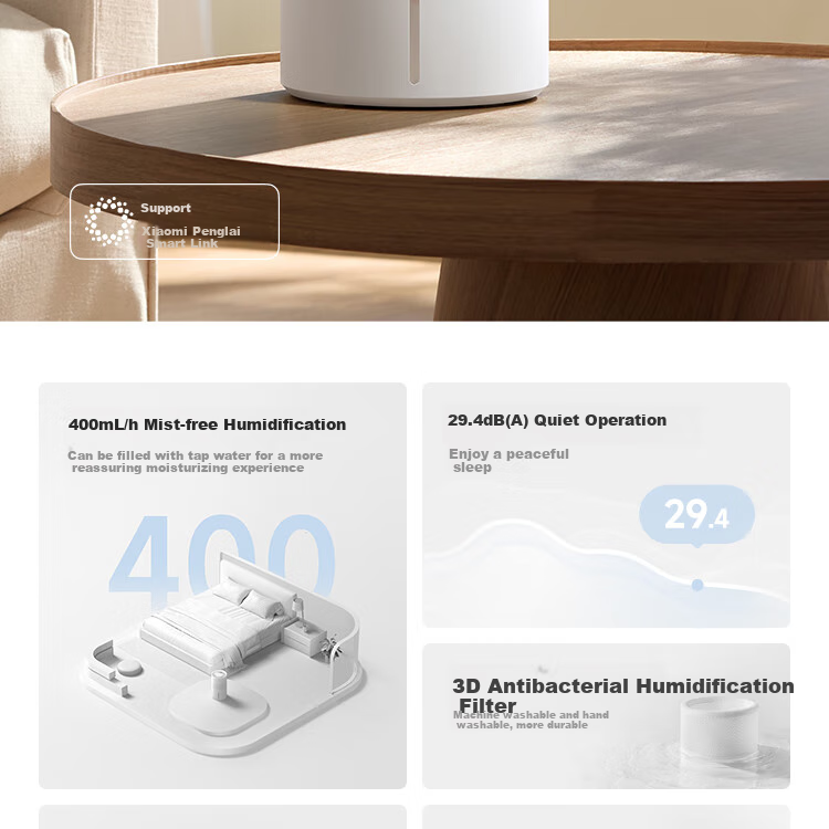 Увлажнитель воздуха Xiaomi Mijia Air Humidifier, без тумана, 4л, 400мл/ч, белый