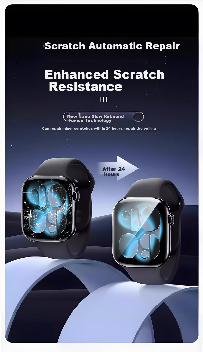 Защитная пленка для экрана Smorss для Apple Watch S11/S10, полноэкранная, ультрапрозрачная, противоударная, из закаленного стекла, 46 мм