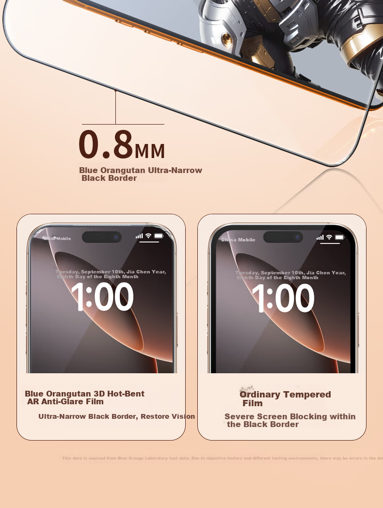 Защитное стекло Lanxingxiansheng для Apple iPhone 17 Pro, AR, антибликовое, полноэкранное, с полным клеем, без пыли, противоударное, защитное от отпечатков пальцев
