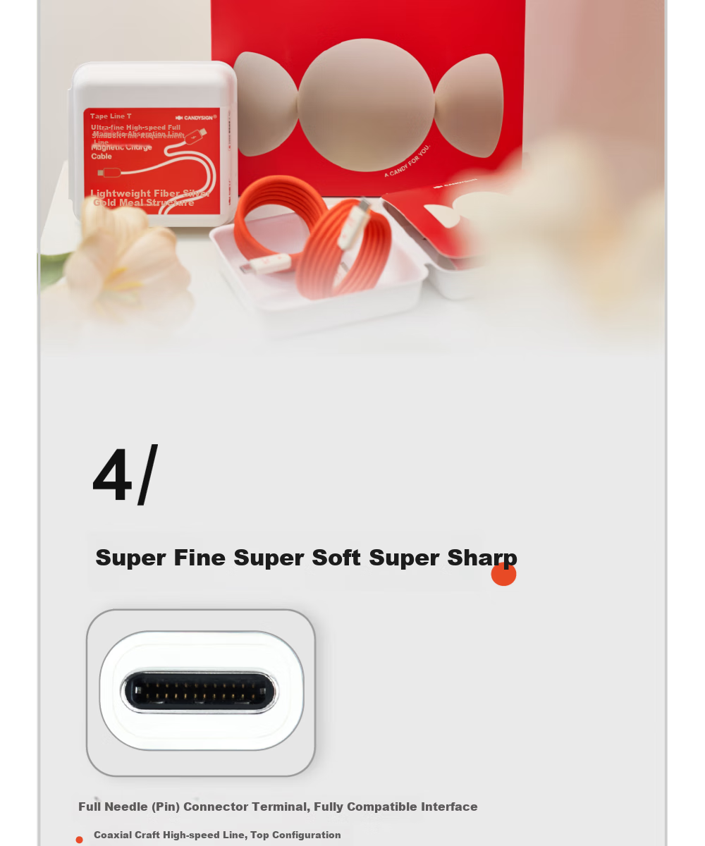 Кабель CANDYSIGN Candy Factory Thunderbolt 4 USB4 Type-C, 240W, 8K, 1 метр, 40 Гбит/с, черный