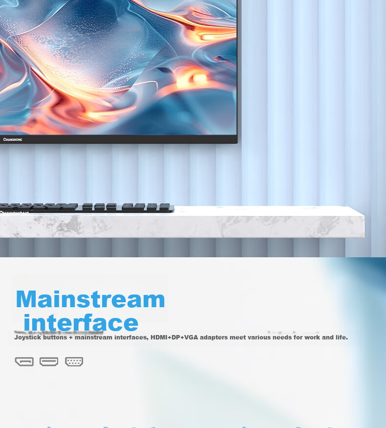 Компьютерный монитор Zhanghong 27 дюймов, 27G7F, IPS, 1920x1080, 100 Гц, 6 мс, HDMI/DP/VGA, черный