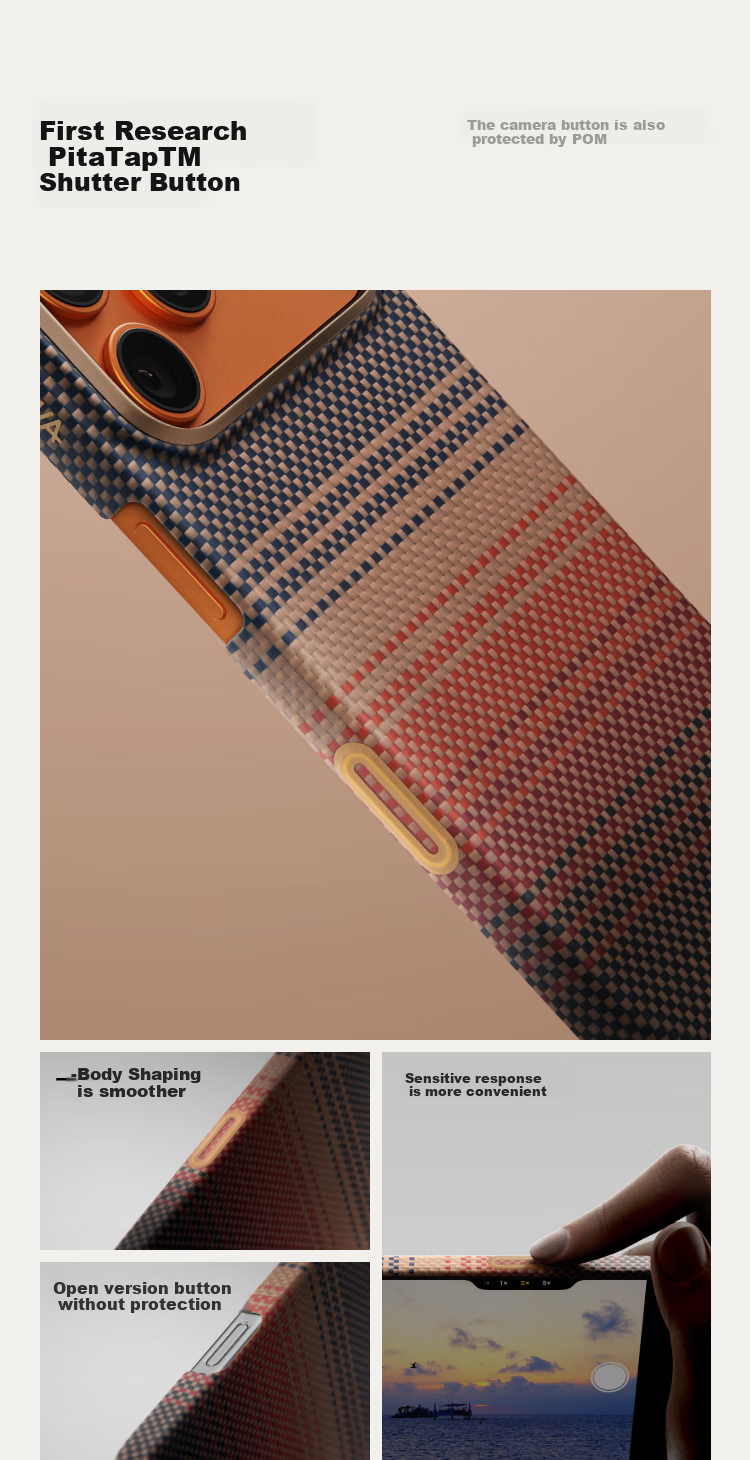 Чехол PITAKA для iPhone 17 Pro Max из кевларового арамидного волокна, текстура карбона, ощущение голого телефона, защитный чехол с полным покрытием камеры и кнопок, цвет "Закат"