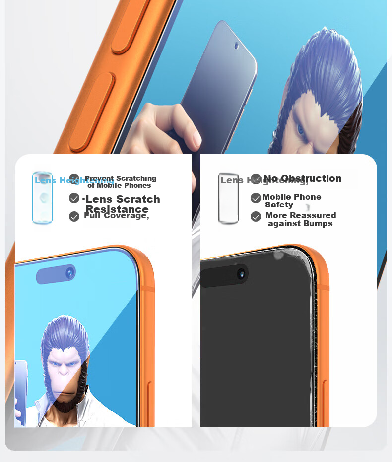 Защитное стекло Lanxingxiansheng для Apple iPhone 17 Pro/16 Pro, противоударное, пылезащитное, противоотпечатковое
