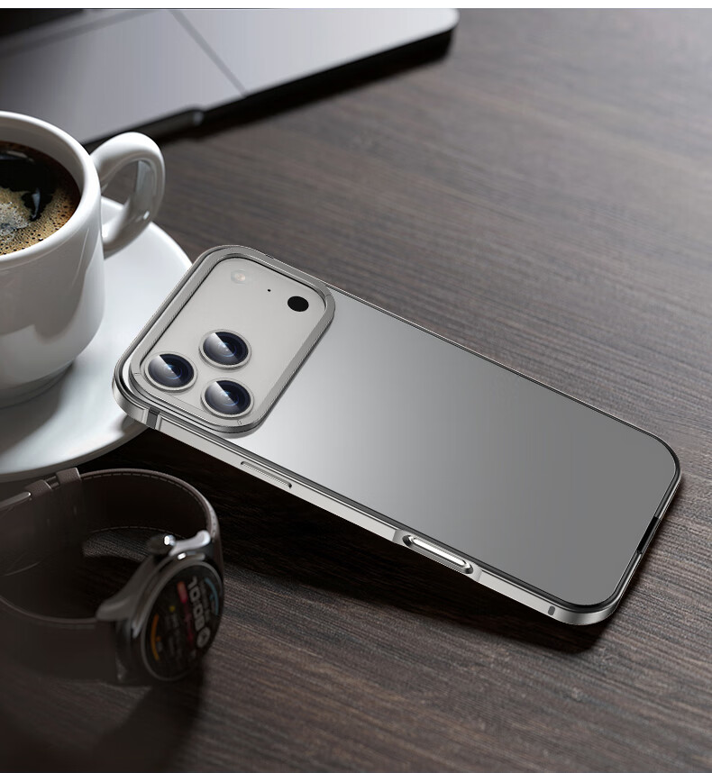 Чехол для iPhone 17 Pro IM-CHEN, противоударный, металлический каркас, ультратонкий, матовый, оранжевый